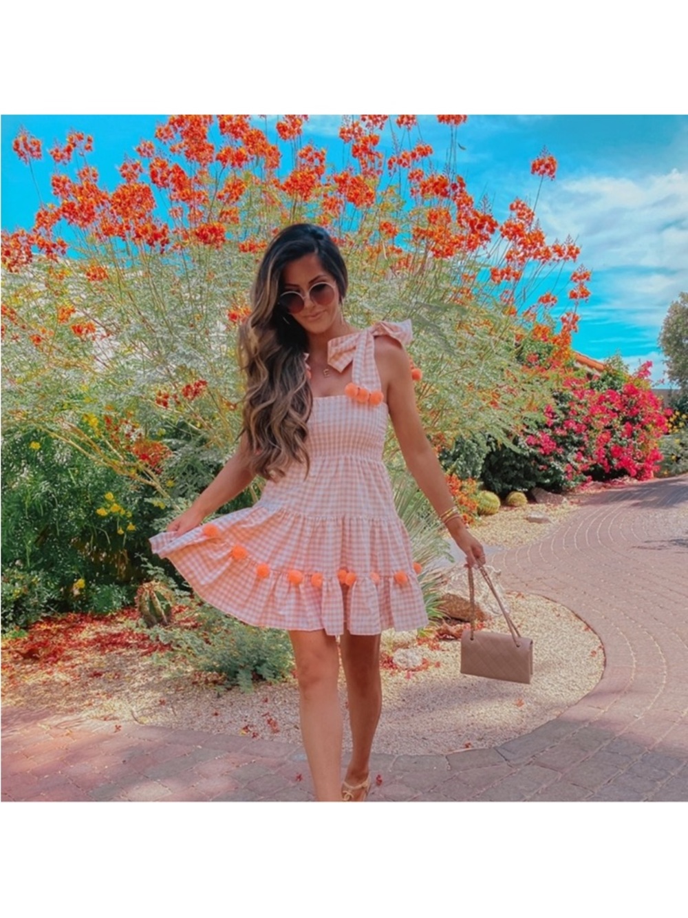 Revolve x Sundress Mini Pippa Dress in Peach M/L